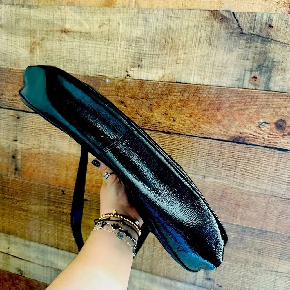 Hobo International Vintage Elegant Black Patent Leather Handbag